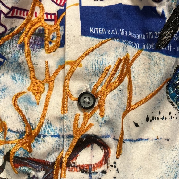 ROBERT GRAHAM Pichacao Graffiti Print Part Embroidered Sports Shirt LS 2x - Picture 7 of 16